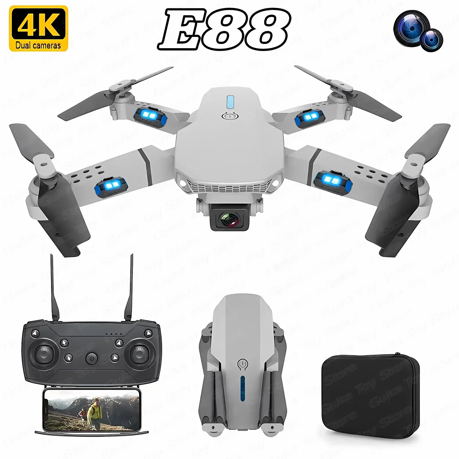Drone Camera Hd - E88 Pro WIFI FPV الطائرة بدون