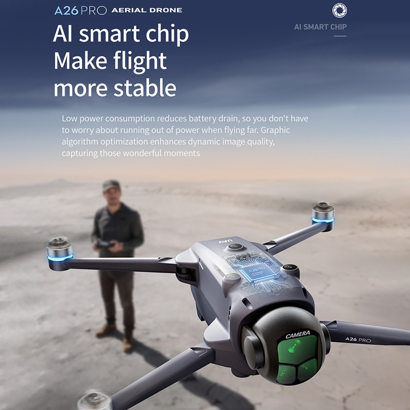 طائرة بدون طيار A26 Pro مزودة  - مراجعة Drone Camera Professional وسعره