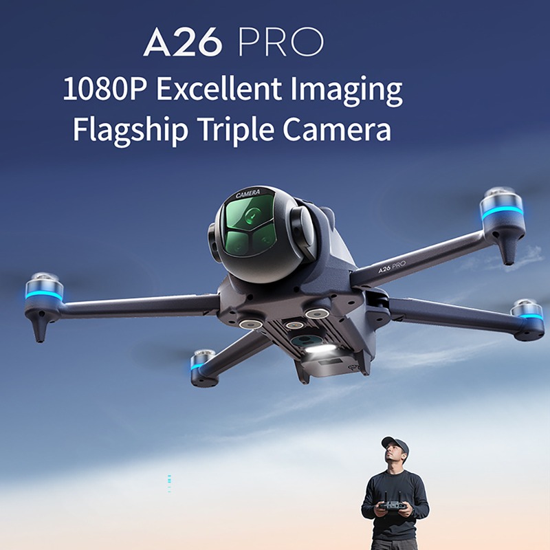 طائرة بدون طيار A26 Pro مزودة  - مراجعة Drone Camera Professional وسعره
