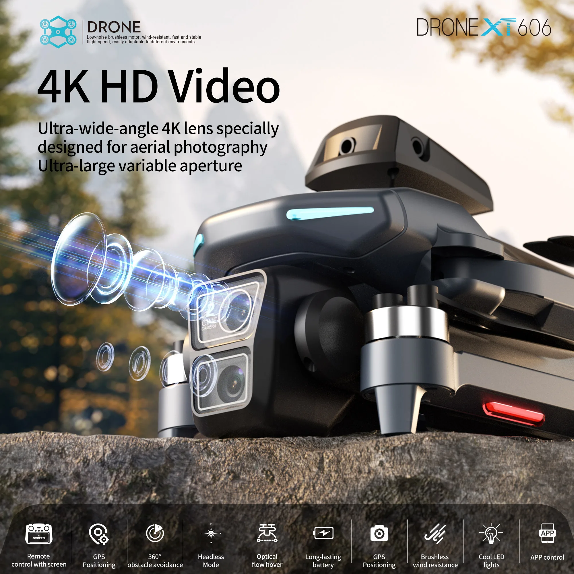 طائرة بدون طيار XT606 الأصلية  - مراجعة Drone Camera Professional وسعره
